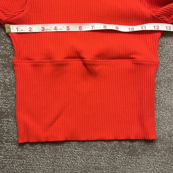 Free People Red Lala Cropped Top Size S - Picture 3 of 7